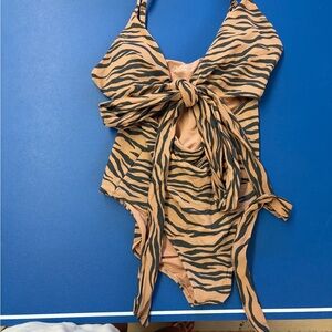 Aerie Tiger Stripe One-Piece Swimsuit